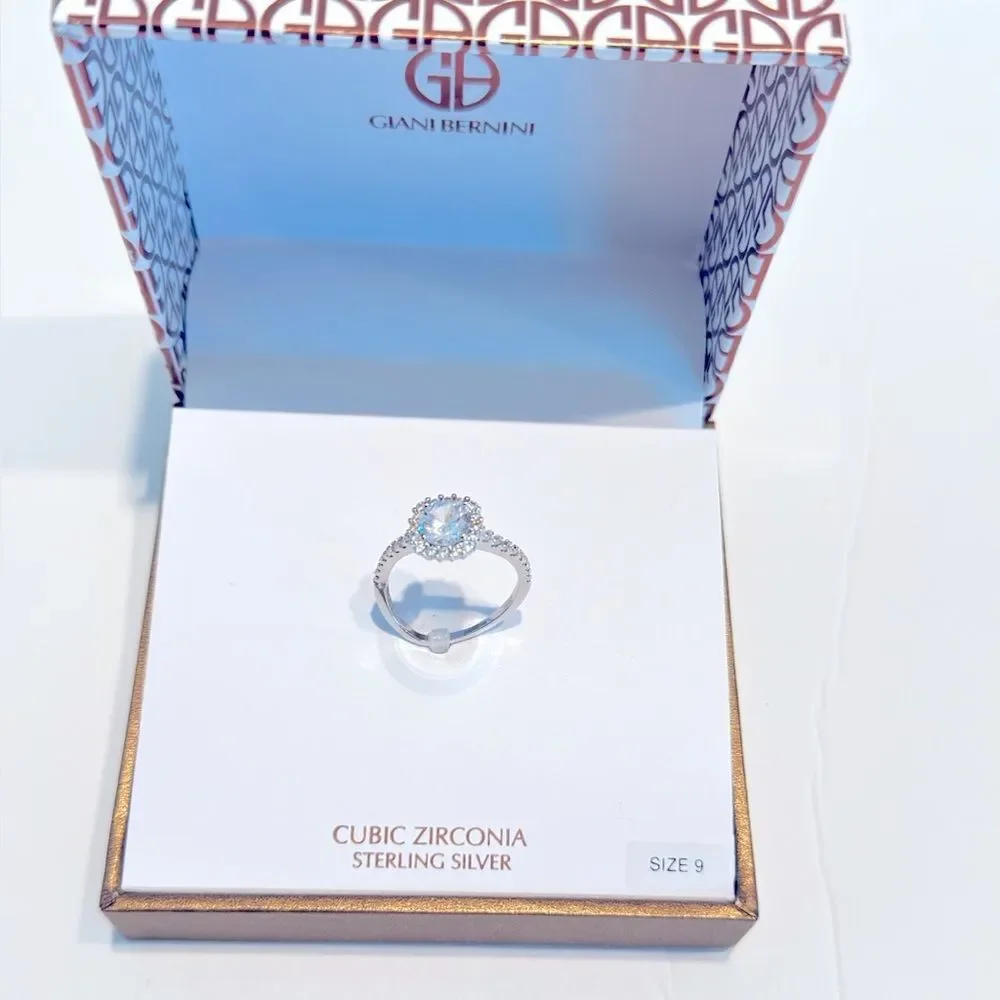 NWT Giani Bernini Sterling Silver Cubic Zirconia size 9